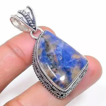 Natural Sodalite Gemstone 925 Sterling Silver Jewelry Pendant 1.81 m1v44