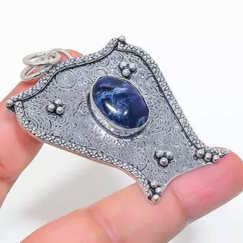 Natural Sodalite Gemstone 925 Sterling Silver Jewelry Pendant 2.48 s2a46