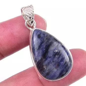Natural Sodalite Gemstone Handmade 925 Solid Sterling Silver Pendant 1.50 r8c35