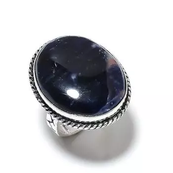 Natural Sodalite Gemstone Handmade 925 Sterling Silver Gift Ring Size 6 k1P35