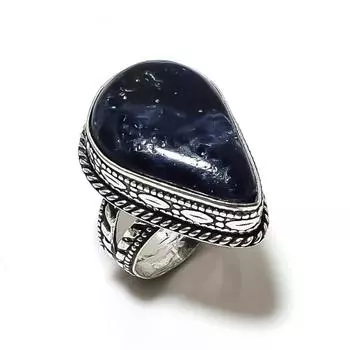 Natural Sodalite Gemstone Handmade 925 Sterling Silver Gift Ring Size 10 o2M03