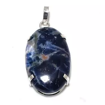 Natural Sodalite Gemstone Handmade 925 Sterling Silver Pendant 2.17 N7I41