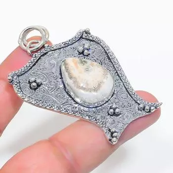 Natural Solar Quartz Gemstone 925 Sterling Silver Jewelry Pendant 2.52 P2k38