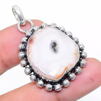 Natural Solar Quartz Gemstone Handmade 925 Sterling Silver Pendant 1.62 P4s20