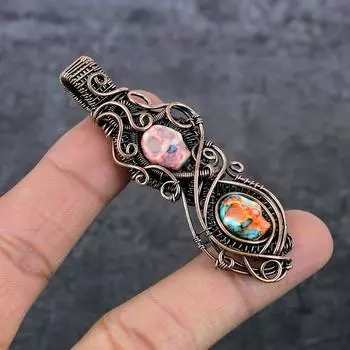 Натуральная колючая устрица, драгоценный камень, медная проволока, подарочная ювелирная подвеска 2,96 дюйма, l9c55