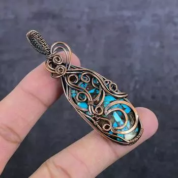 Natural Spiny Oyster Gemstone Copper Wire Wrap Jewelry Pendant 3.03 k7H87