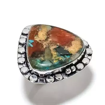 Natural Spiny Oyster Gemstone Handmade 925 Sterling Silver Ring Size 6 R7p05