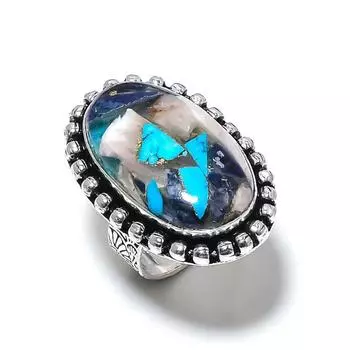 Natural Spiny Oyster Gemstone Handmade 925 Sterling Silver Ring Size 7 D9C18