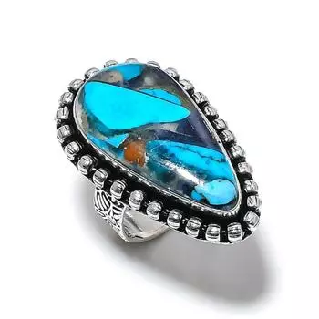 Natural Spiny Oyster Gemstone Handmade 925 Sterling Silver Ring Size 9 c5g77