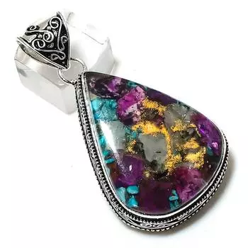 Natural Spiny Oyster Gemstone Handmade 925 Sterling Silver Pendant 2.25 D0Y20