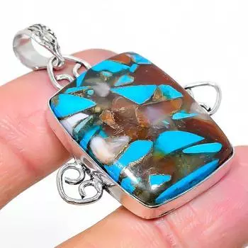Natural Spiny Oyster Gemstone Handmade 925 Sterling Silver Pendant 1.77 P5Y25
