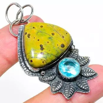 Natural Stichtite Stone, Topaz Gemstone 925 Sterling Silver Pendant 2.36 U8Y52