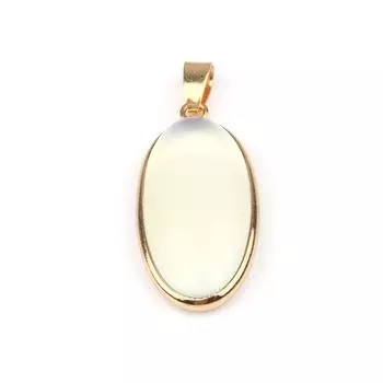 Natural Stone Pendant Rainbow Egg Shaped Semi-precious for Jewelry Making Charms DIY Necklace Anklet Craft Accessory ARI