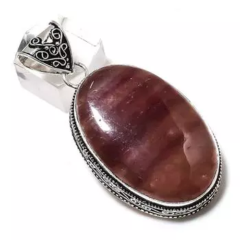 Подвеска из натурального клубничного кварца из стерлингового серебра 925 пробы 2,36 дюйма s8F99