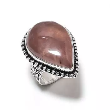 Natural Strawberry Quartz Gemstone 925 Sterling Silver Gift Ring Size 8 b4p42