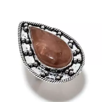 Natural Strawberry Quartz Gemstone 925 Sterling Silver Gift Ring Size 8 v6u94