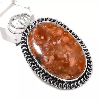 Natural Strawberry Quartz Gemstone 925 Sterling Silver Gift Pendant 2.29 S0D94