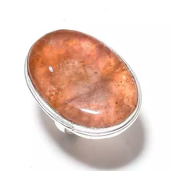 Natural Strawberry Quartz Gemstone Handmade 925 Sterling Silver Ring Size 8 L4p26