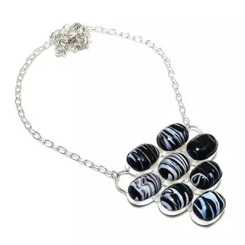 Natural Sulemani Hakik Gemstone 925 Sterling Silver Jewelry Necklace 18 s0m57