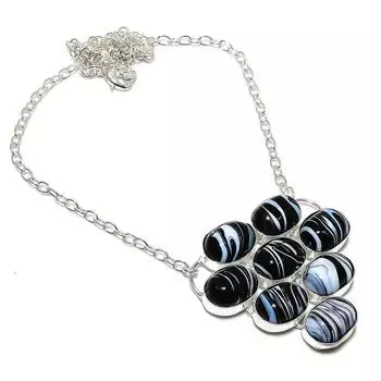 Natural Sulemani Hakik Gemstone 925 Sterling Silver Jewelry Necklace 18 O9k60