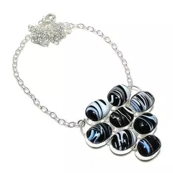 Natural Sulemani Hakik Gemstone 925 Sterling Silver Jewelry Necklace 18 l9G81