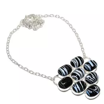 Natural Sulemani Hakik Gemstone 925 Sterling Silver Jewelry Necklace 18 g5K09