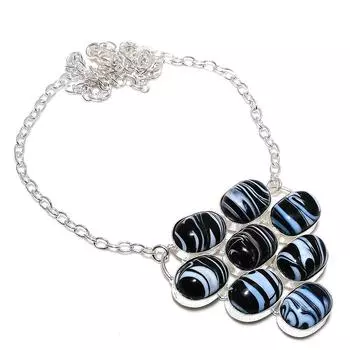 Natural Sulemani Hakik Gemstone 925 Sterling Silver Jewelry Necklace 18 t9p04