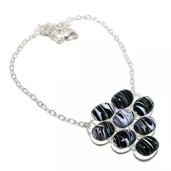 Natural Sulemani Hakik Gemstone 925 Sterling Silver Jewelry Necklace 18 A3I88