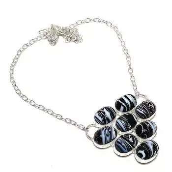 Natural Sulemani Hakik Gemstone 925 Sterling Silver Jewelry Necklace 18 W2p56