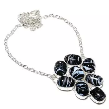 Natural Sulemani Hakik Gemstone 925 Sterling Silver Jewelry Necklace 18 R8w51