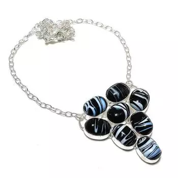 Natural Sulemani Hakik Gemstone 925 Sterling Silver Jewelry Necklace 18 j2e26