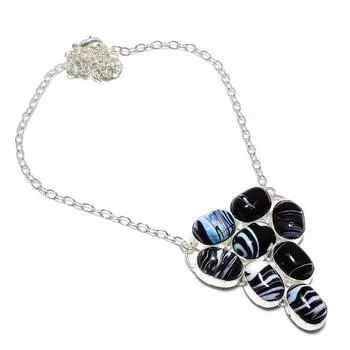 Natural Sulemani Hakik Gemstone 925 Sterling Silver Jewelry Necklace 18 v5t83