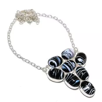 Natural Sulemani Hakik Gemstone 925 Sterling Silver Jewelry Necklace 18 v1h39