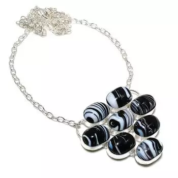 Natural Sulemani Hakik Gemstone 925 Sterling Silver Jewelry Necklace 18 j8n84