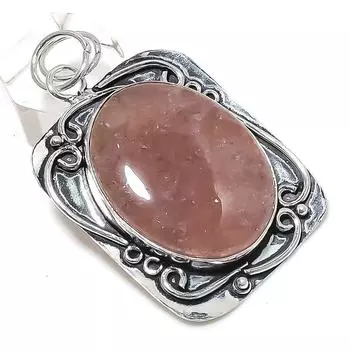 Подвеска из серебра 925 пробы с натуральным солнечным камнем 2,29 дюйма R4I45