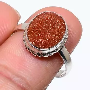 Natural Sunstone Gemstone Handmade 925 Solid Sterling Silver Gift Ring S.9 O2j89