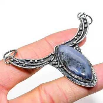 Natural Sunstone In Lolite Gemstone 925 Sterling Silver Pendant 2.64 M4O88