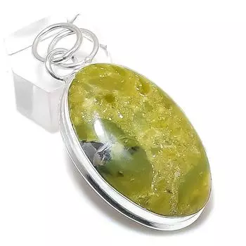 Natural Swiss Green Opal Gemstone 925 Sterling Silver Jewelry Pendant 2.05 z5O97