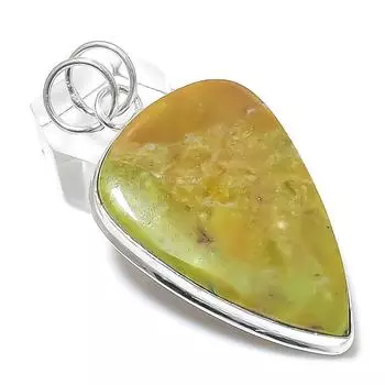Natural Swiss Green Opal Gemstone 925 Sterling Silver Jewelry Pendant 2.36 J8k01
