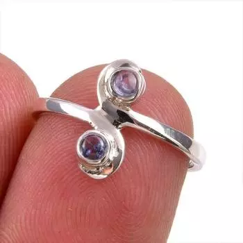 Natural Tanzanite Gemstone 925 Solid Sterling Silver Jewelry Ring Size 6 b3S57