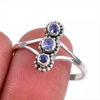 Natural Tanzanite Gemstone 925 Solid Sterling Silver Jewelry Ring Size 10 C8V40