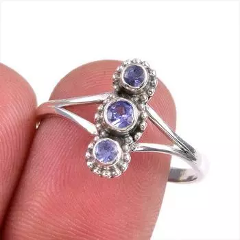 Natural Tanzanite Gemstone 925 Solid Sterling Silver Jewelry Ring Size 10 M8P12