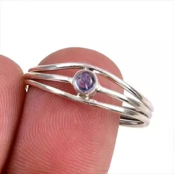 Natural Tanzanite Gemstone 925 Solid Sterling Silver Jewelry Ring Size 9 j3C68