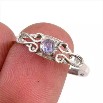 Natural Tanzanite Gemstone 925 Solid Sterling Silver Jewelry Ring Size 10 b6t10