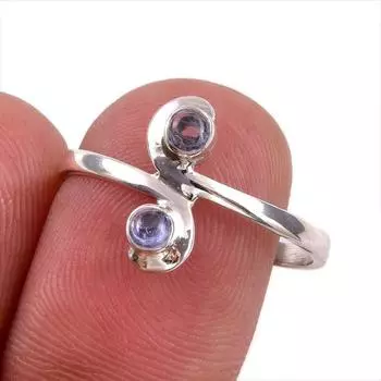 Natural Tanzanite Gemstone 925 Solid Sterling Silver Jewelry Ring Size 9 k5n31