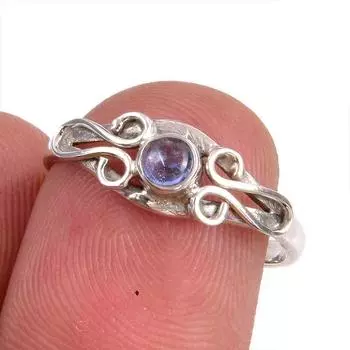 Natural Tanzanite Gemstone 925 Solid Sterling Silver Jewelry Ring Size 7 N7O41