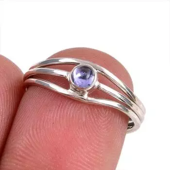Natural Tanzanite Gemstone 925 Solid Sterling Silver Jewelry Ring Size 6.5 Y4h18