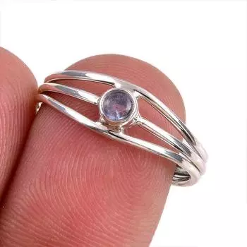 Natural Tanzanite Gemstone 925 Solid Sterling Silver Jewelry Ring Size 7.5 M6L18