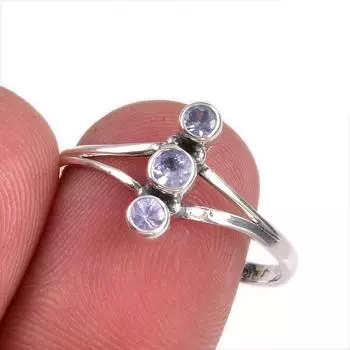 Natural Tanzanite Gemstone 925 Solid Sterling Silver Jewelry Ring Size 10 M4o75