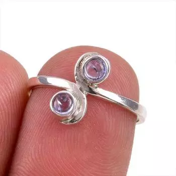Natural Tanzanite Gemstone 925 Solid Sterling Silver Jewelry Ring Size 6 N9U68